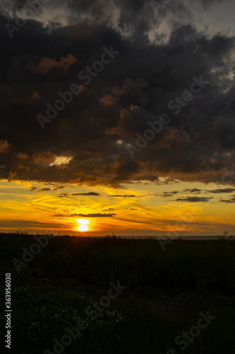 sunset over the sea