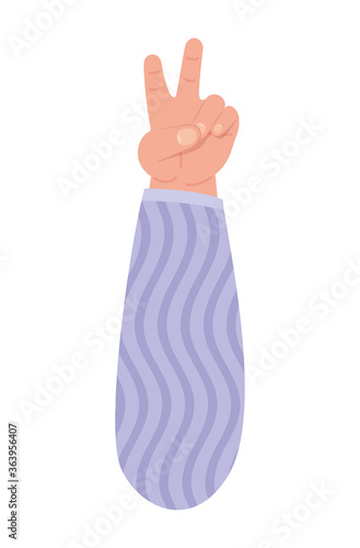 peace and love hand design of Hippie art and creative theme Vector illustration