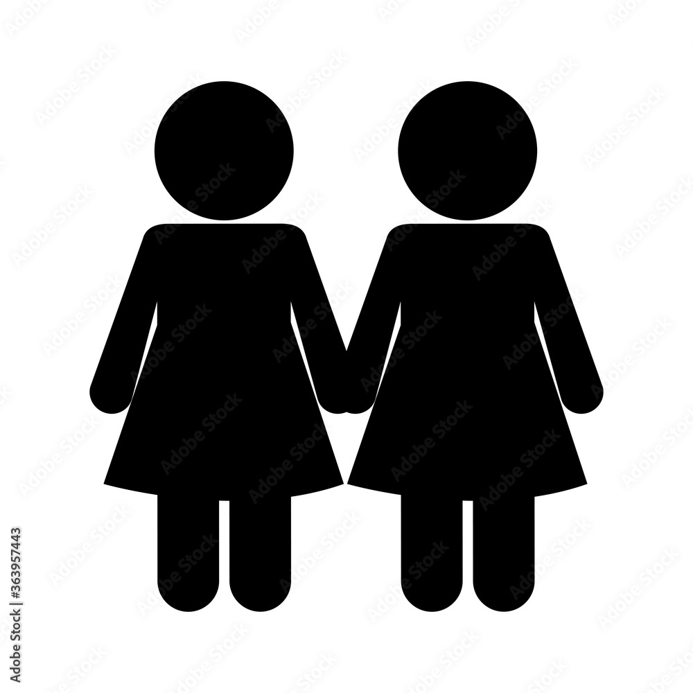 Couple of woman and man silhouette style icon design, Relationship love and romance theme Vector illustration