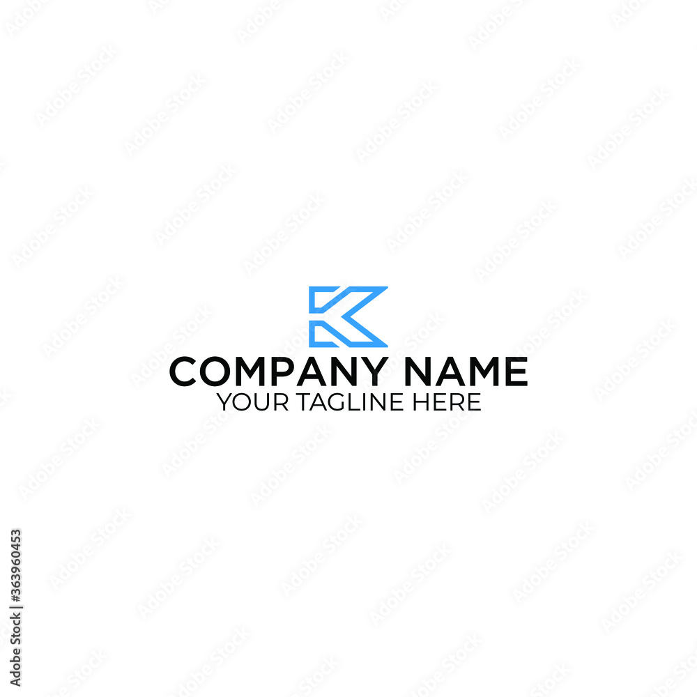 Line letter K logotype. Abstract moving airy logo icon design, ready symbol creative vector sign.
