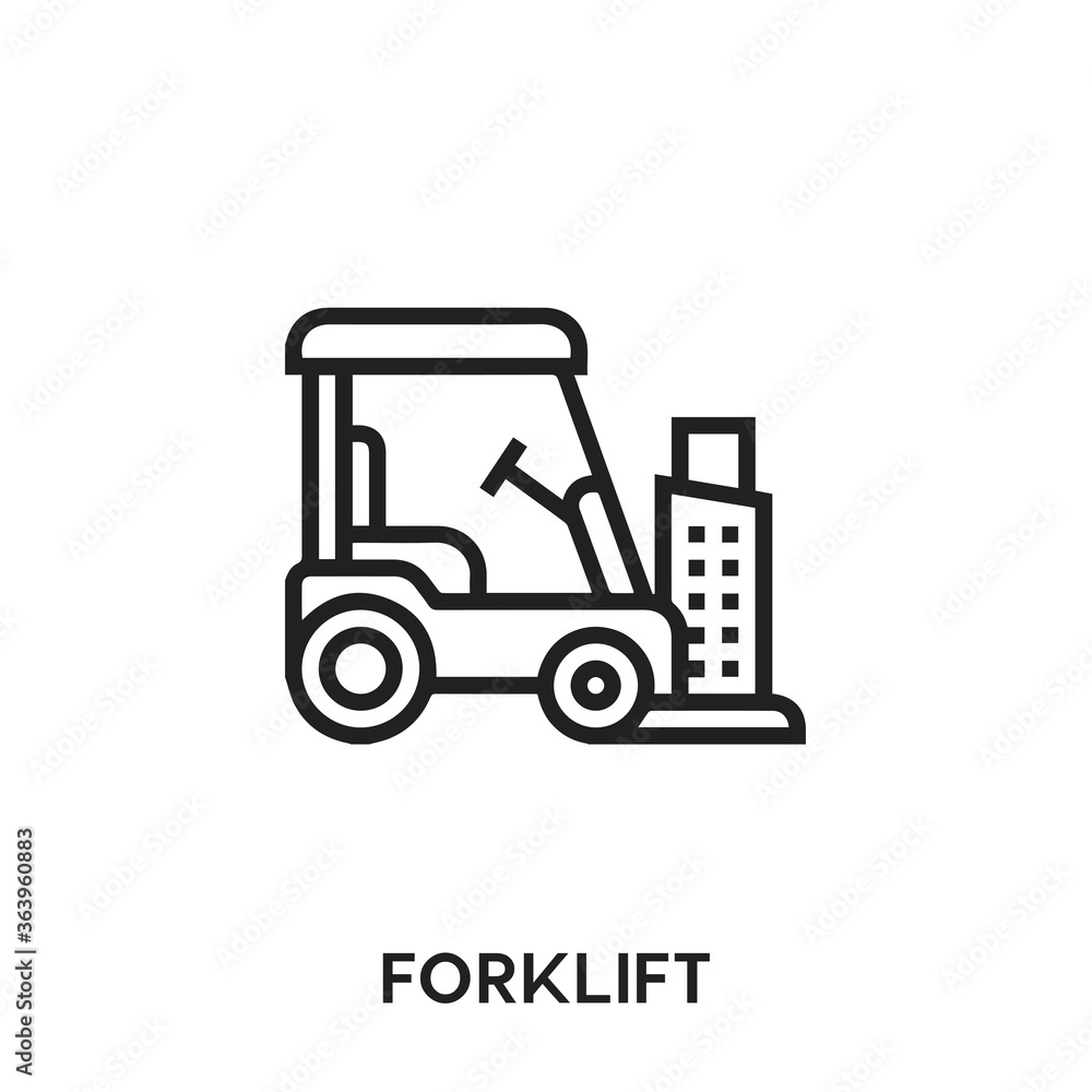 forklift vector icon. forklift sign symbol. Modern simple icon element for your design	