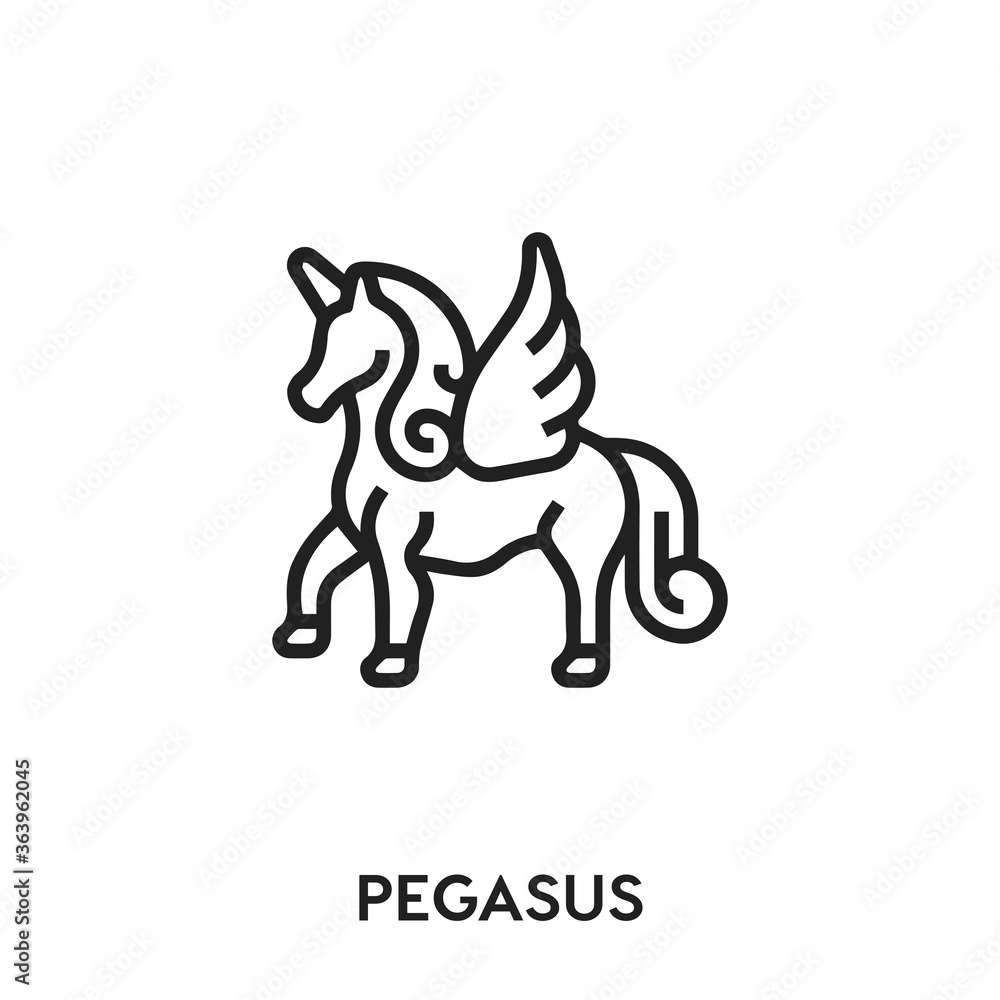 Fototapeta premium pegasus myth horse icon vector. pegasus myth horse icon vector symbol illustration. Modern simple vector icon for your design. pegasus myth horse icon vector 