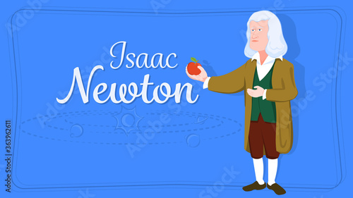 Physicist and mathematician Isaac Newton as a cartoon character. Science, math, physics, astronomy, philosophy, education.
