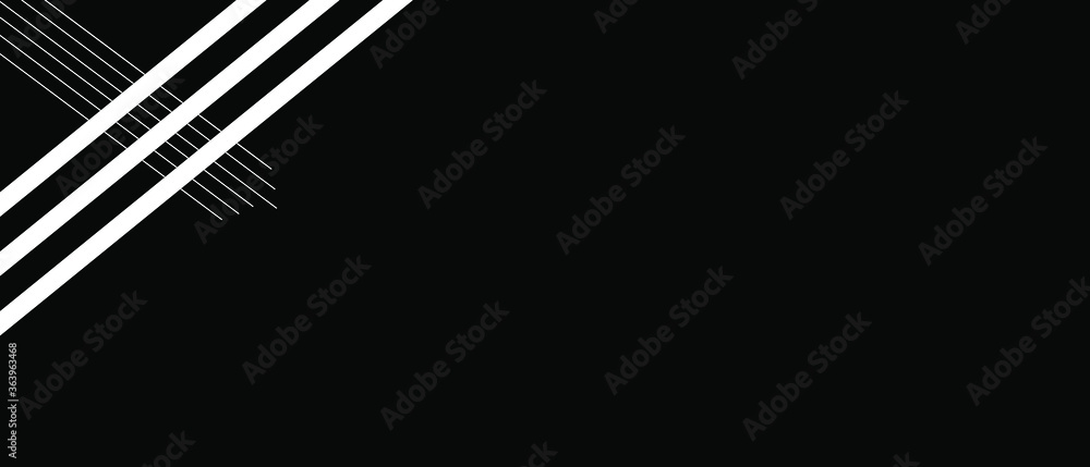 Angled white stripes top left on solid minimal black background. Angled white stripes top left on solid minimal black background.