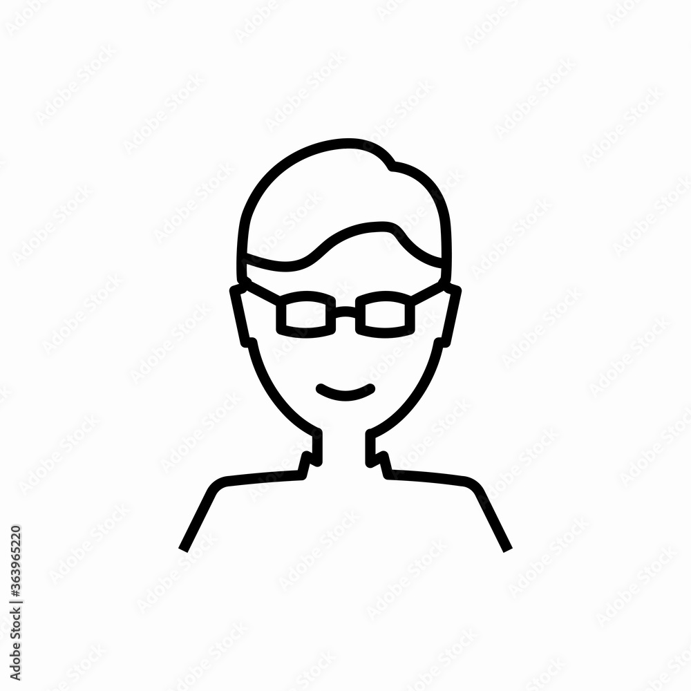 Outline glasses man icon.Glasses man vector illustration. Symbol for web and mobile