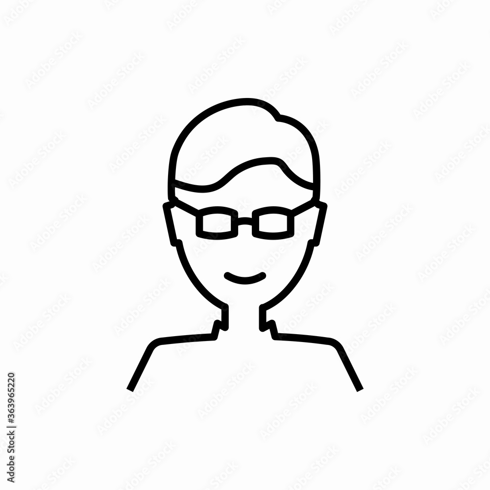 Outline glasses man icon.Glasses man vector illustration. Symbol for web and mobile Outline glasses man icon.Glasses man vector illustration. Symbol for web and mobile