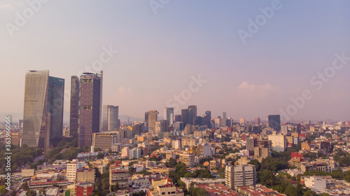Aerial view of Mexico City from the Chapultepec forest.