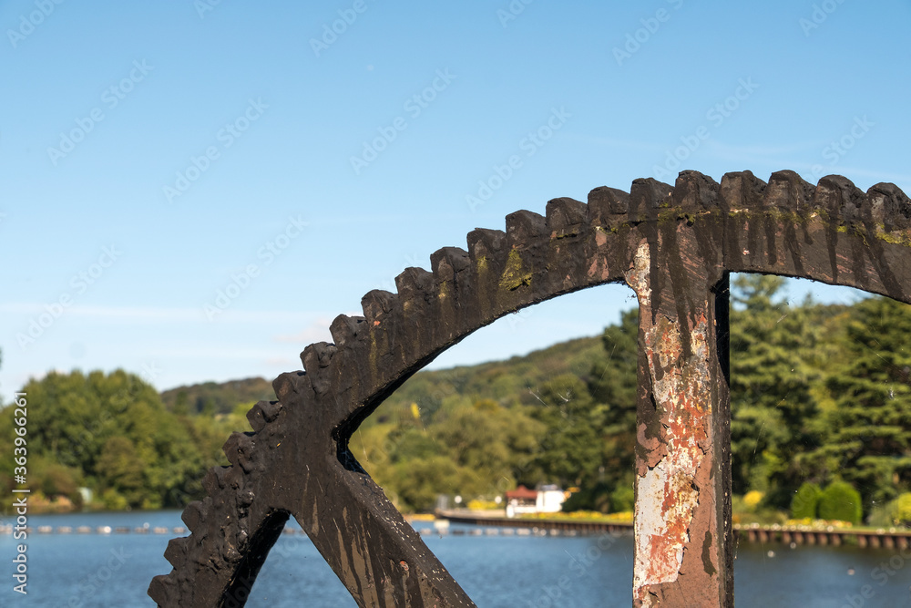 Fototapeta premium Old rusty sluice gear wheel