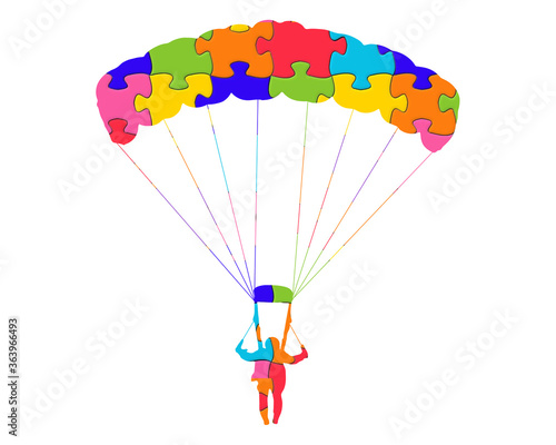 skydiver parachute Autism Jigsaw, puzzle illustration