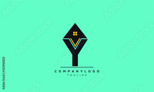 Alphabet letters Initials Monogram logo YV,VY,V andY,Vhome,v property