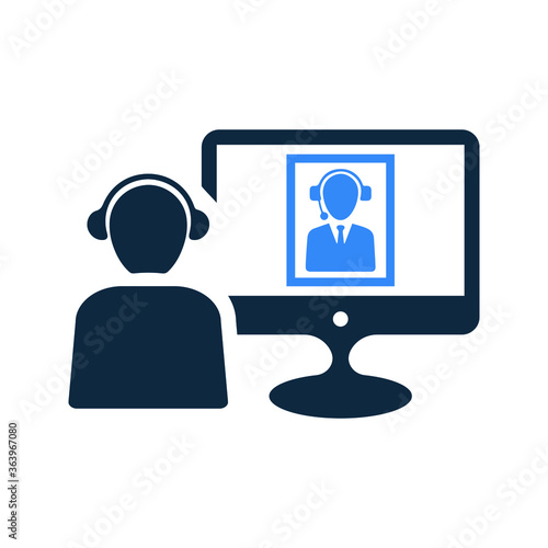 Video conference icon / vector graphics