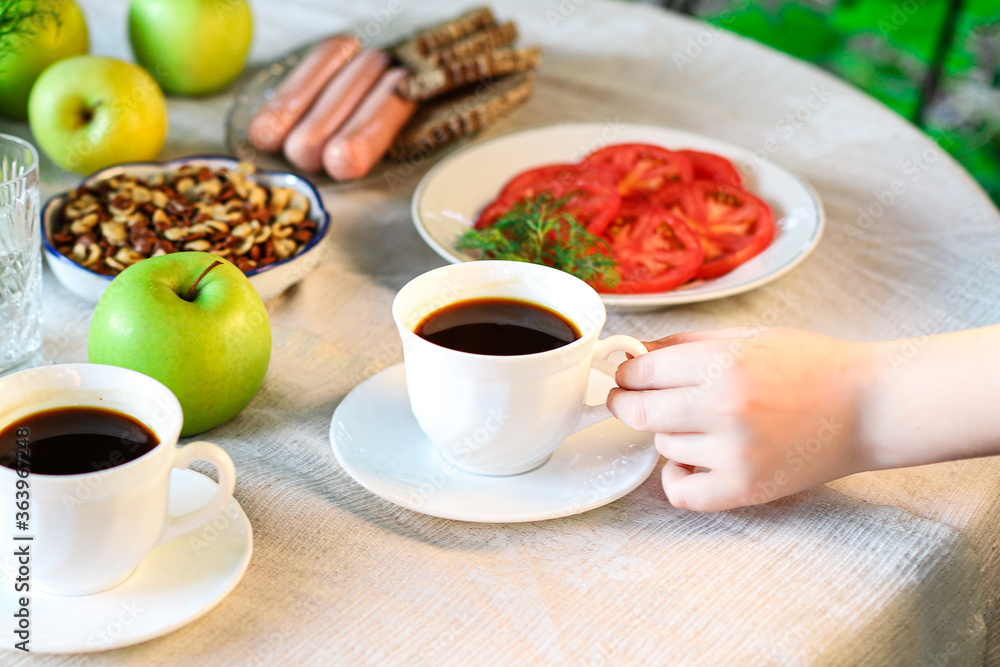 coffee and breakfast on the table outdoor food background top view copy space for text organic healthy eating coffee and breakfast on the table outdoor food background top view copy space for text organic healthy eating