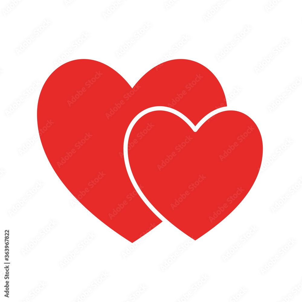 hearts flat style icon design of love passion and romantic theme Vector illustration
