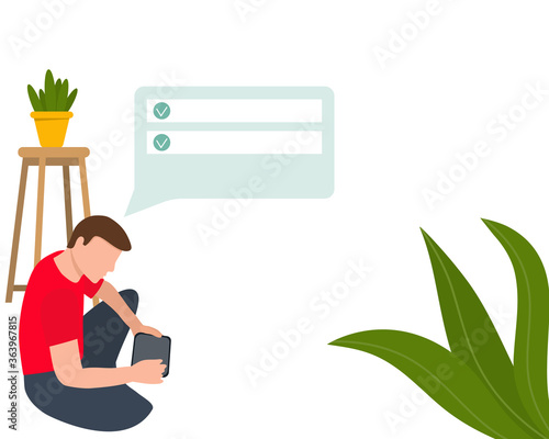 Blogging, various video blogger make review. Freelancers makes a digital technology. Bloggers flat miniature.