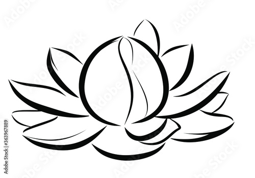 A symbol of the stylized lotus.     