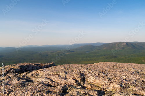 Beautiful view from the summit of "La Chouenne" mountain in Charlevoix, Quebec