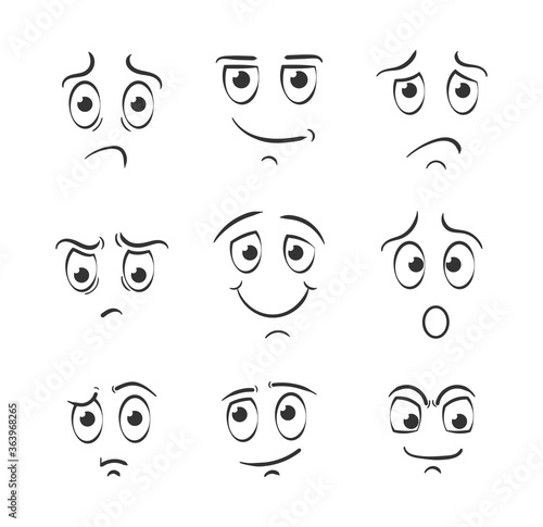 Cartoon face emotions.