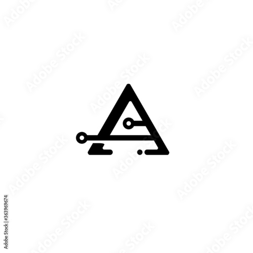 Triangle and Technology logo / icon design