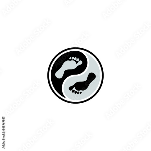 Yin Yang and Foot logo / icon design