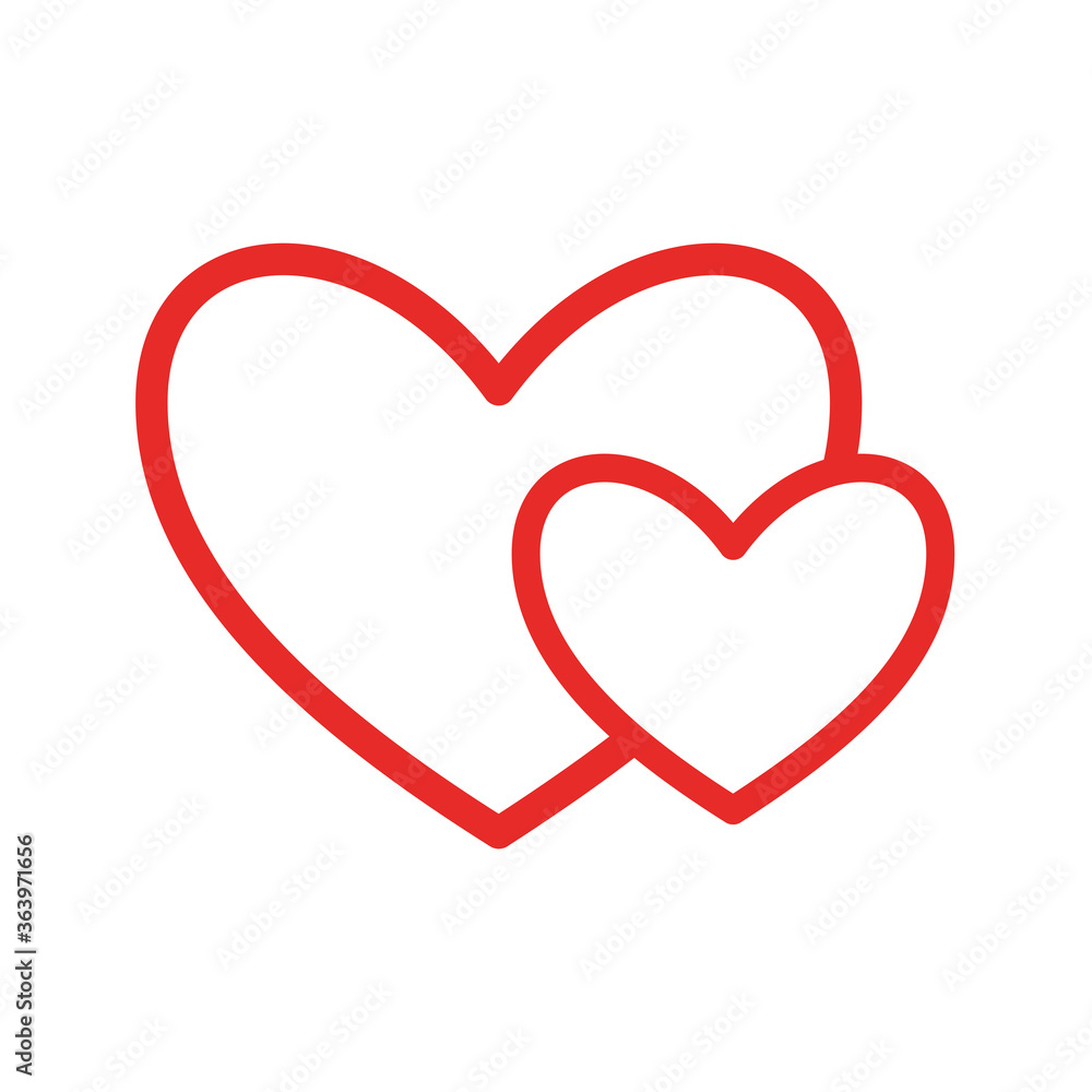 hearts flat style icon design of love passion and romantic theme Vector illustration