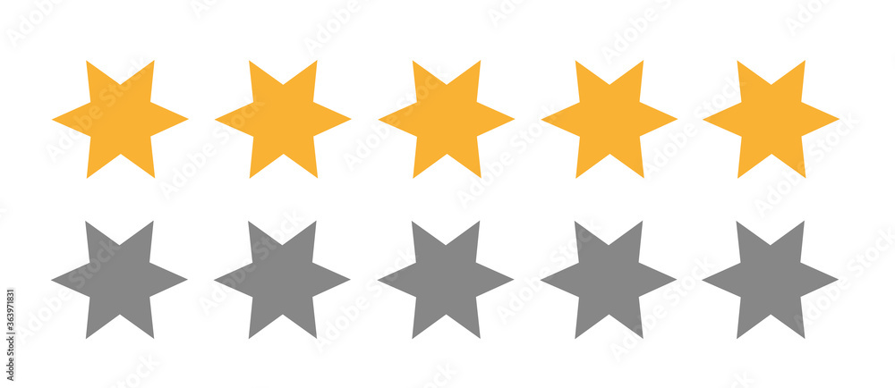 Rating stars of 5 rate review vector web ranking icons Rating stars of 5 rate review vector web ranking icons