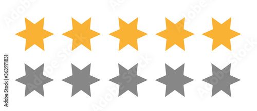 Rating stars of 5 rate review vector web ranking icons