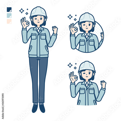 simple work wear woman_OK-sign
