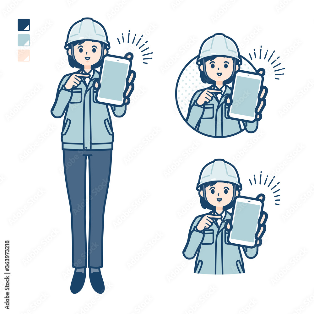 simple work wear woman_smartphone-show-screen