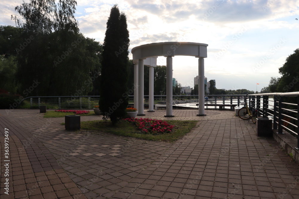 romantic arbor in belarusian park