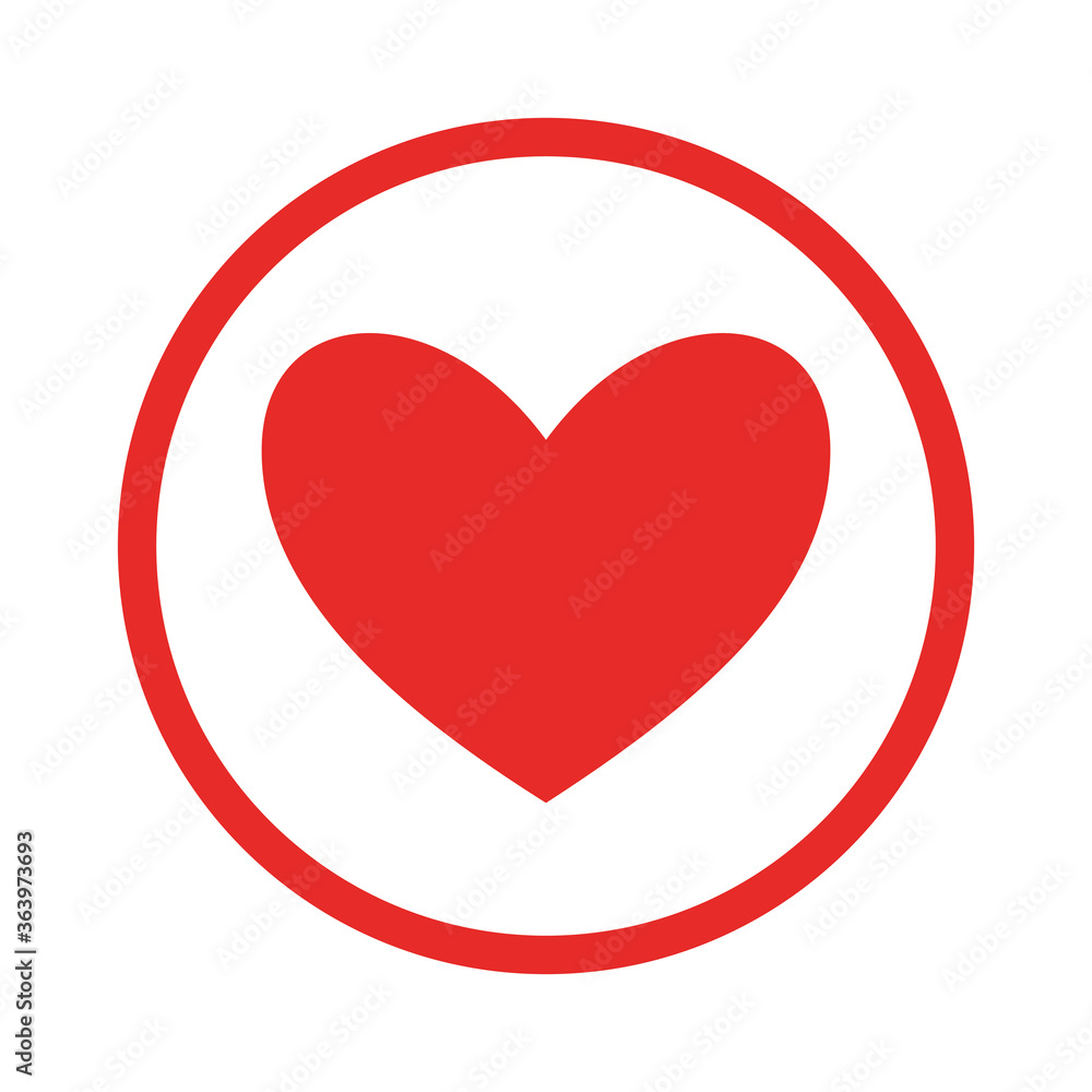 heart inside circle flat style icon design of love passion and romantic theme Vector illustration