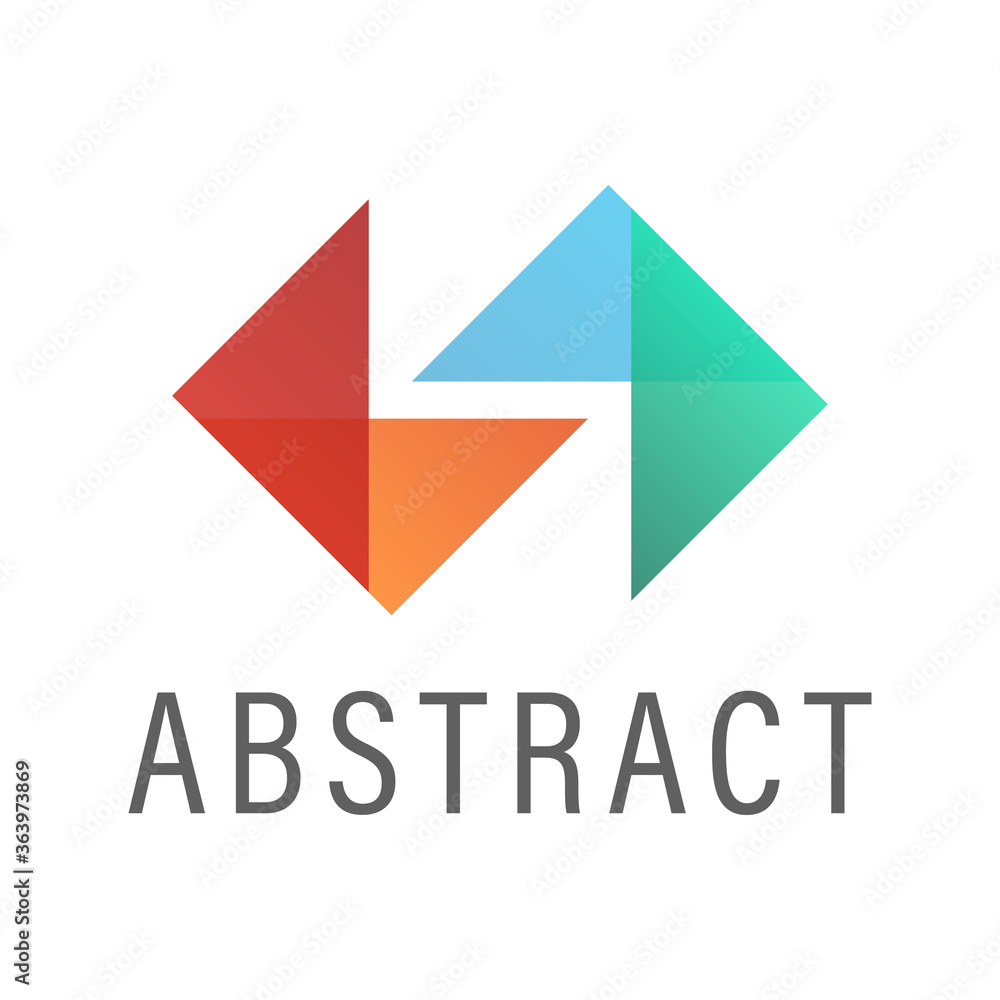 Abstract logo design template colorful triangles. Sign, Symbol, identity, icon for business, digital, technology, science, union, innovation, design, marketing, company. Vector illustration. Abstract logo design template colorful triangles. Sign, Symbol, identity, icon for business, digital, technology, science, union, innovation, design, marketing, company. Vector illustration.