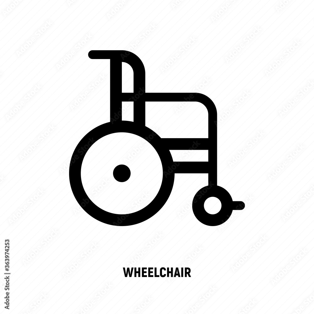 Wheelchair thin line icon. Vector illustration. Wheelchair thin line icon. Vector illustration.