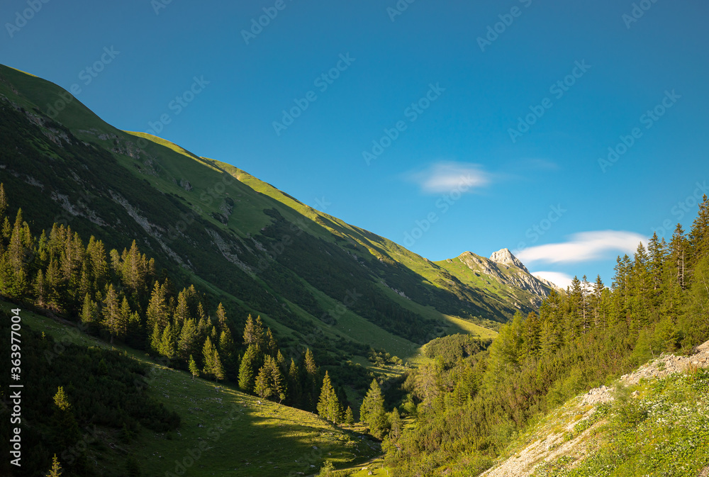 mountain landscape in the summer.Hahntennjoch 2020. mountain landscape in the summer.Hahntennjoch 2020.