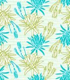 Seamless pattern with Cactus Flowers