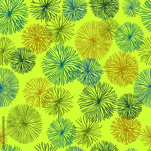 Seamless pattern with abstract floral structures and elements. Vector illustration.