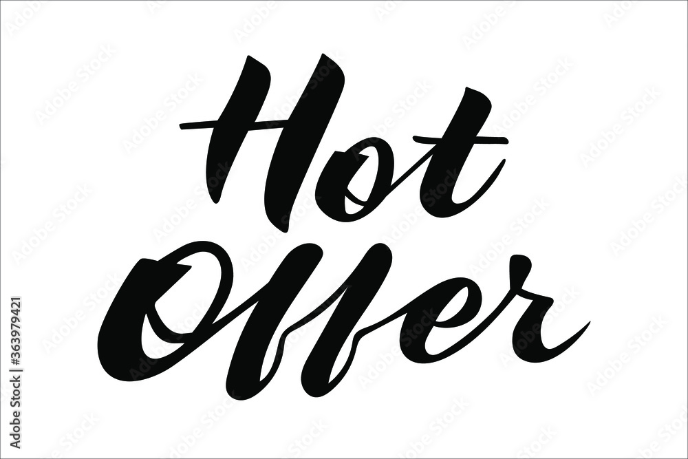 Hot Offer commercial hand lettering vector Hot Offer commercial hand lettering vector