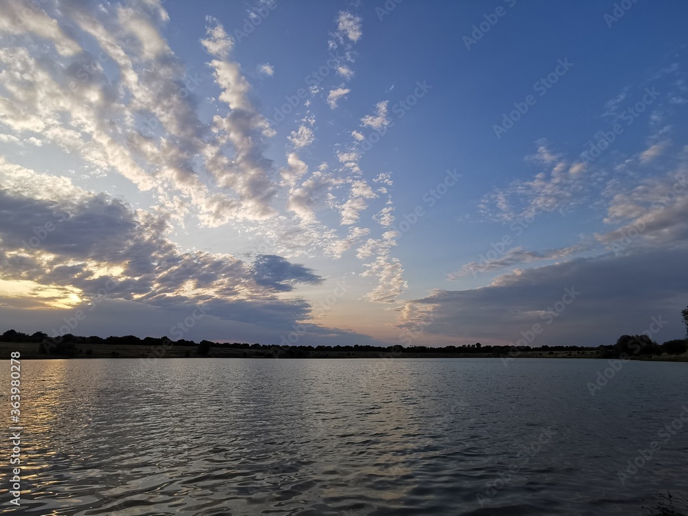 beautiful lake during sunset