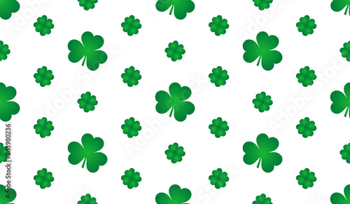 vector pattern of a flower clover. Colorful background of flowers for good luck