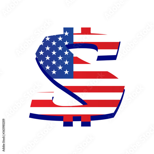 vector image of a dollar sign on a white background.