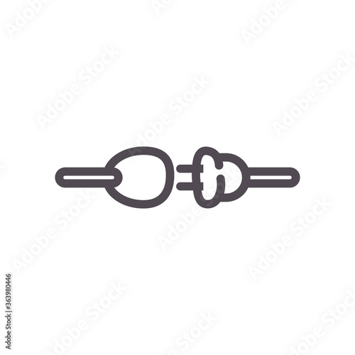 plug and power outlet line style icon vector design