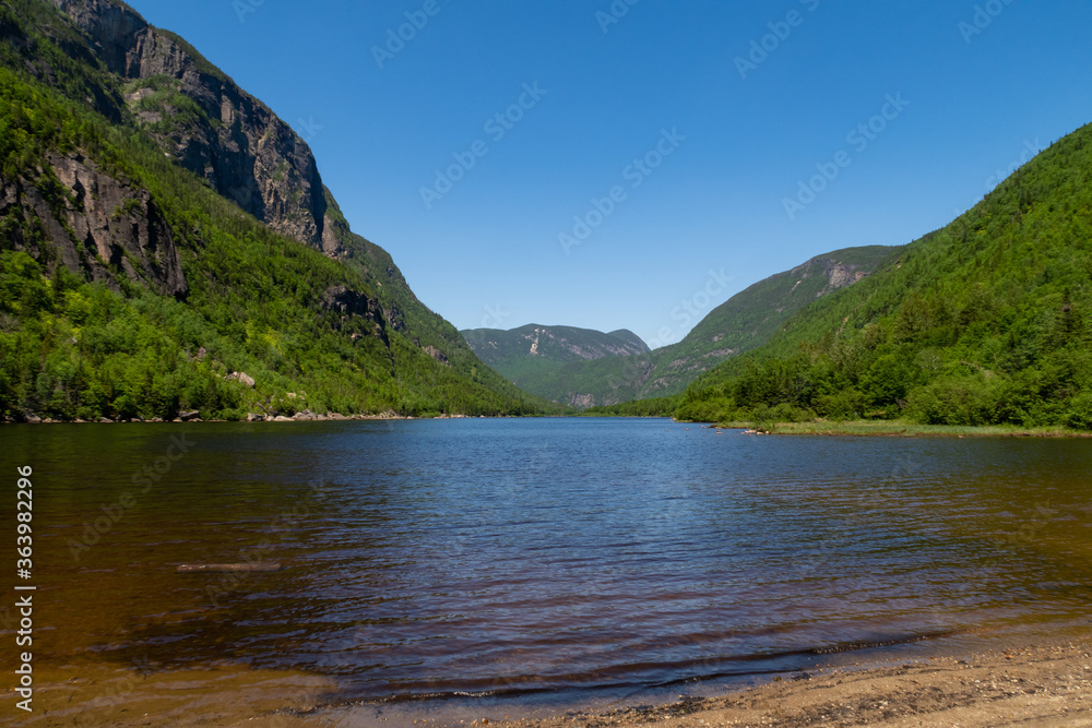 Beautiful view of the Malbaie river, in the Hautes-gorges-de-la-rivière-Malbaie national park, Canada Beautiful view of the Malbaie river, in the Hautes-gorges-de-la-rivière-Malbaie national park, Canada