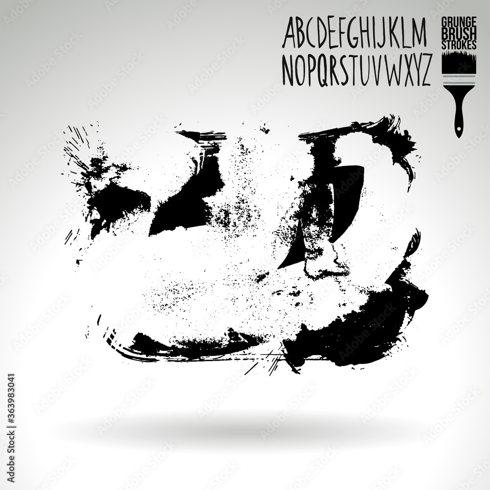 Black brush stroke and texture. Grunge vector abstract hand - painted element. Underline and border design.
Black brush stroke and texture. Grunge vector abstract hand - painted element. Underline and border design.