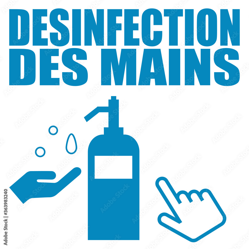 Logo désinfection des mains. Logo désinfection des mains.