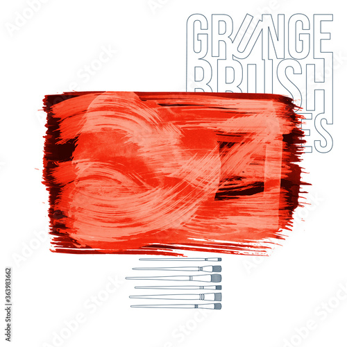 Brush stroke and texture. Grunge vector abstract hand - painted element. Underline and border design.