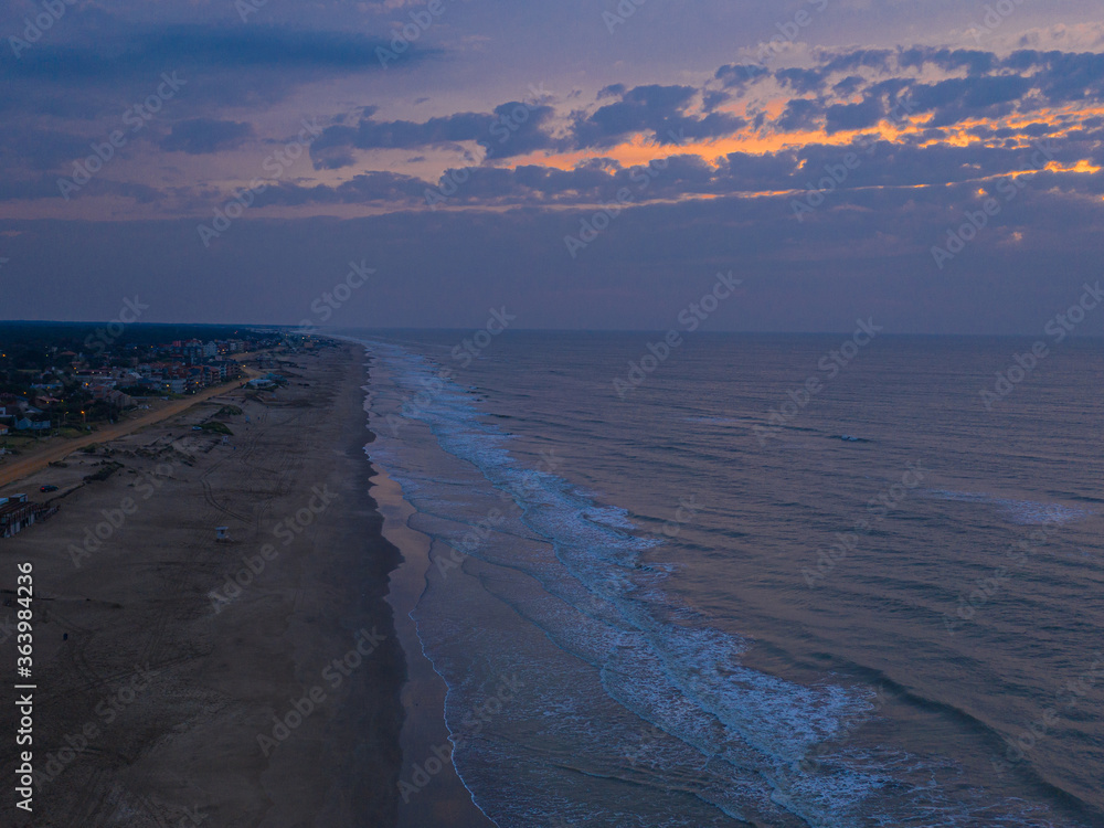 Coastal dune beach, seen from the sky Coastal dune beach, seen from the sky