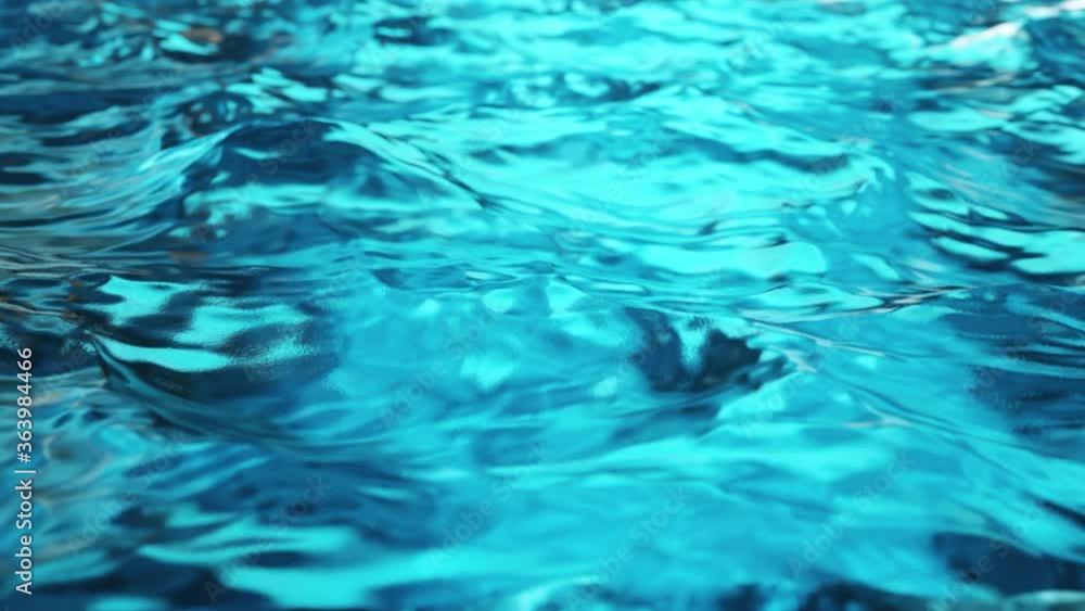 Pure blue water in the pool with light reflections. Slow motion. Seamless loop 3d render Pure blue water in the pool with light reflections. Slow motion. Seamless loop 3d render