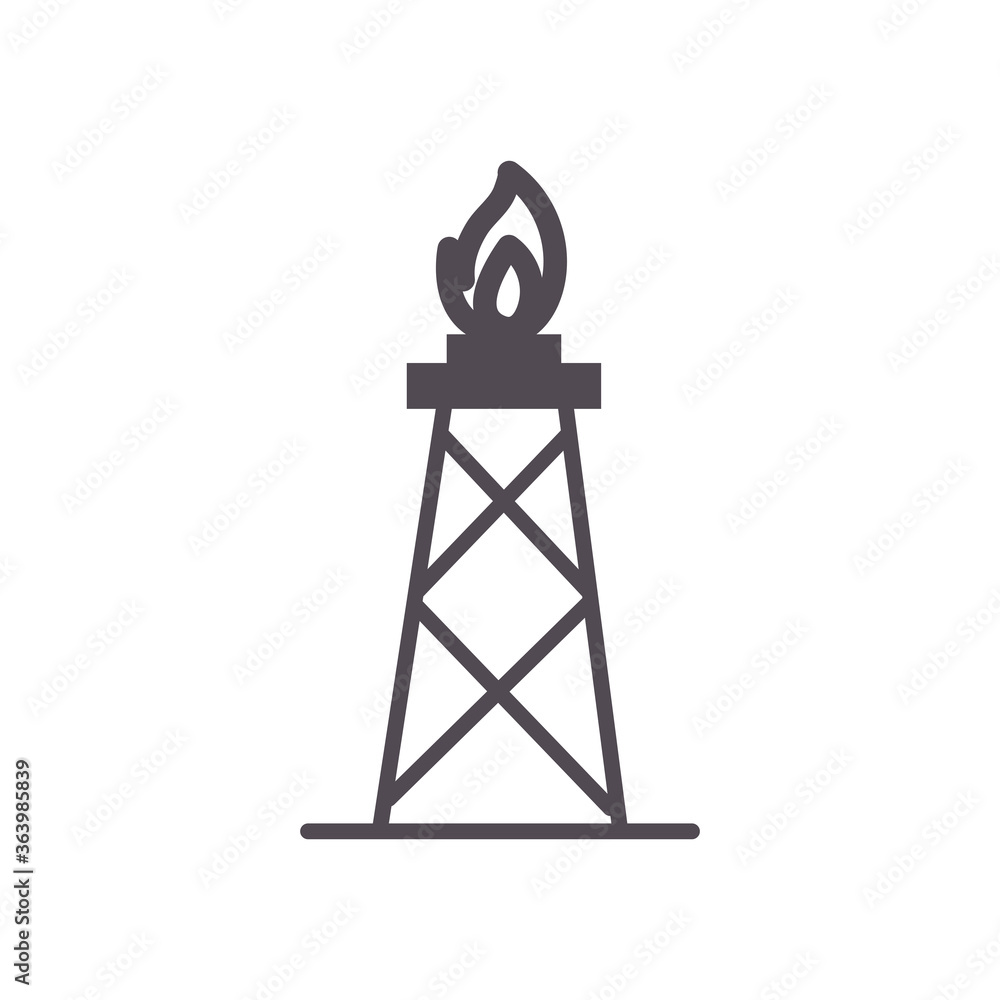 flame tower line style icon vector design flame tower line style icon vector design