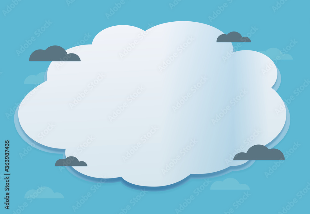 big idea cloud paper cut simple background
