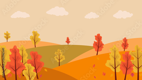 Autumn countryside landscape.