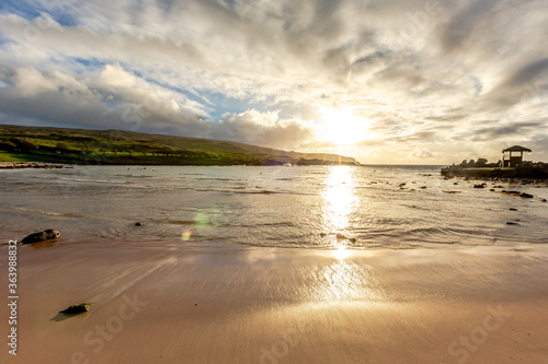 Anakena Beach on Easter Island, Rapa Nui in Chile photo